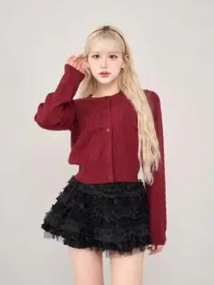 Darich ナローケーブルニットカーディガン