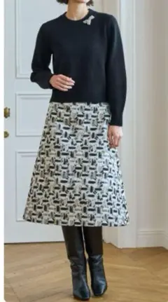 未使用タグ付⭐︎ANAYI オードトワレジャガード後ろ切り替えスカート 36 S