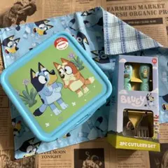 ブルーイ☆ランチバッグ&お弁当箱&カトラリー&ランチョンマットの4点セット ブルーイ☆ランチバッグ&お弁当箱&カトラリー&ランチョンマットの4点