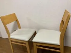 ダイニングチェア 2脚セット 木製 シンプルデザイン【直接引取り希望】