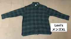 Levi's XL グリーン系チェック ネルシャツ