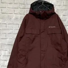 コロンビア　マウンテンパーカー中綿　レッドS ロゴ刺繍アウトドア0106