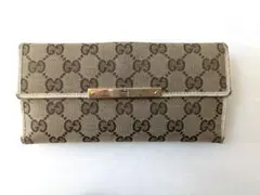 GUCCI GGキャンバス 長財布 ベージュ