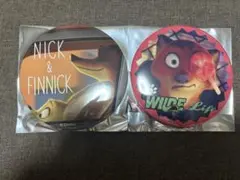 ズートピア 缶バッジ ニック＆フィニック ニック・ワイルド 2種セット