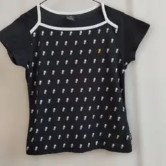 DANSKIN パイナップル柄 半袖Tシャツ ブラックのサムネイル