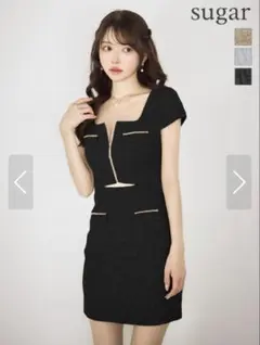 【IRMA/イルマ】ラメ/ ツイード/袖あり/ ミニドレス/ キャバドレス