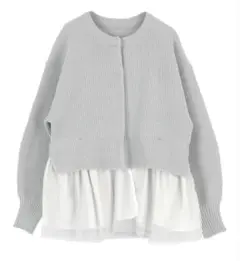 ペプラムニット カーディガン