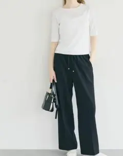 【訳あり】Coca シアージョーゼット五分袖Tシャツ S