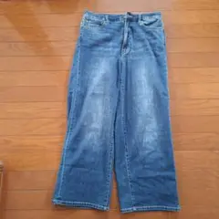 デニムブルー ワイドパンツ 27インチ