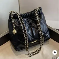 SHEIN ブラック キルティング ショルダーバッグ