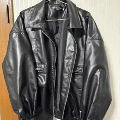 レザーボンバージャケット ブラック