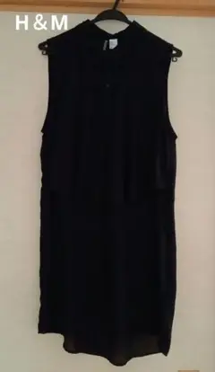 【美品】H＆Mシアーワンピース ノースリーブシャツ ブラック