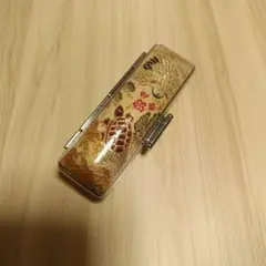 [중고] 크레인과 거북이 무늬의 씰 케이스, 일본식 패턴, 주홍, 16.5-18 mm용