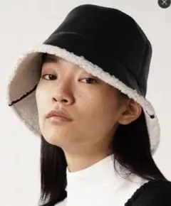 値下げ　新品　La Maison de Lyllisレザー&ムートンボアハット