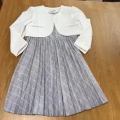 フォーマル　ボレロ　チェック柄　ワンピース　120 入学式