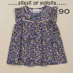 【セール】センスオブワンダー　小花柄チュニック　90 ネイビー
