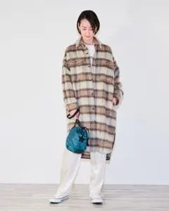 【コンバース】シャギーチェックコート