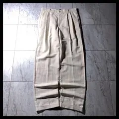 90s〜 DOCKERS リネン 2タック ワイド スラックス オフホワイト