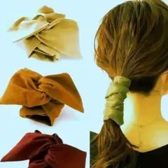 [未使用品]ヘアゴム 5個セット　リボンシュシュ