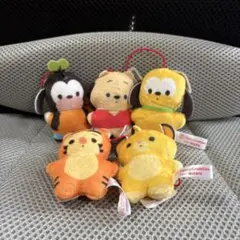 ディズニー　ストラップ付きマスコット　5点セット