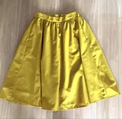 イエロー フレアスカート ウエストリボン付き