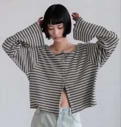 m*i様 ローリーズファーム　マルチWAYカットカーディガンLS グレーのサムネイル