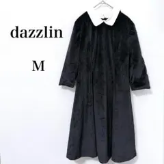 ダズリン◇白襟 ベロア ワンピース 取外し可能 2way M ブラック