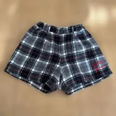 半ズボン 150cm グレー系チェック 秋冬