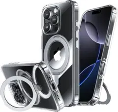 NIMASO iPhone16ProMax用 ケース 縦横両対応 360°回転ス