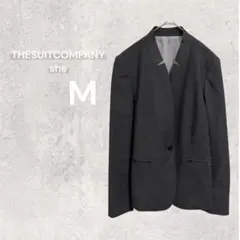 【美品】ザスーツカンパニー ノーカラージャケット スーツ グレー 仕事 M