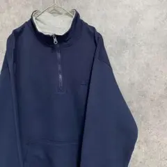 チャンピオン　トレーナー　スウェット　ハーフジップ　ネイビー　メンズS 古着