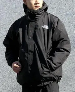 新品ノースフェイス ゴアウィンドストッパー 黒無地 ステンカラー