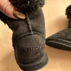 ミキハウス ブラックブーツ サイドファスナー