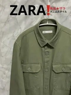 美品★ZARA ザラ デニムタイプ シャツジャケット 内外4ポケット 厚手M40