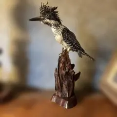 よち様専用品 「ヤマセミ」 リアルバードカービング 木彫りの野鳥 野鳥
