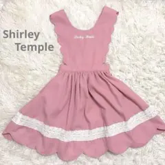 シャーリーテンプル　エプロン　ピンク　スカラップ　オールインワン　サロペット