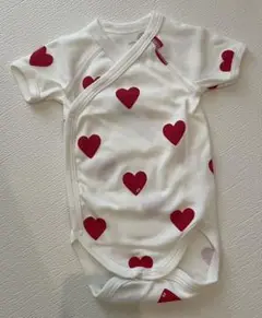 PETIT BATEAU ハートプリント半袖あわせボディ3枚