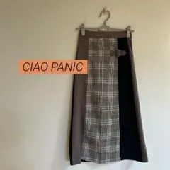 ♡美品♡サイドバッジ付き　チェック切り替えタイトスカート　CIAO PANIC