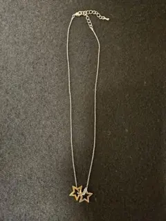 星型シルバーネックレス 金銀コンビ