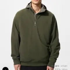 スウェットハーフジップシャツ
