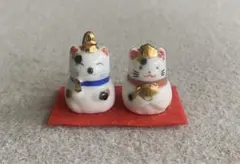 【昭峰】陶器製・ミニサイズ／猫のお雛様
