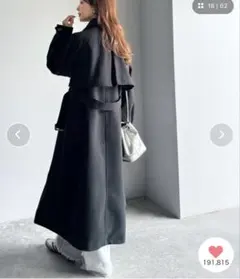 スタンドカラー ロングコート