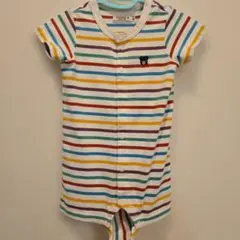 ミキハウス DOUBLE.B ロンパース 80cm マルチボーダー 半袖