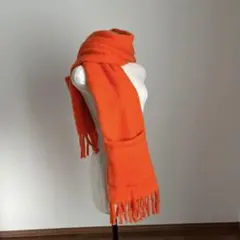 オレンジ ポケット付き ロングスカーフ
