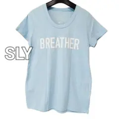 SLY スライ Tシャツ 半袖 カットソー ライトブルー 水色 FREE