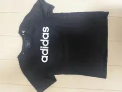 adidas 黒 Tシャツ ロゴ入り