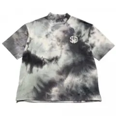 THE SWINGGGR TIE DYE MOCK NECK TEE,BLACK