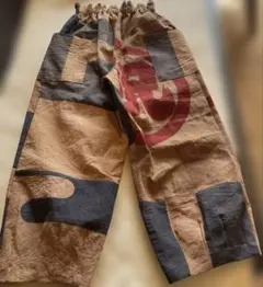 手作り 柿渋染ズボン　もんぺ　古布リメイク
