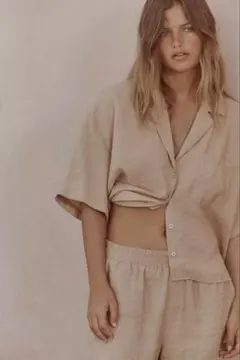 新品未使用 ALEXIA STAM ガーゼコットントップス リネン ホワイト 