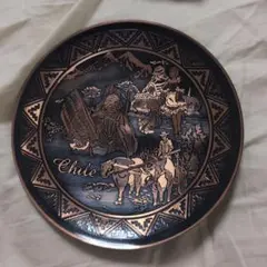 チリ　お土産　飾り皿　金属製